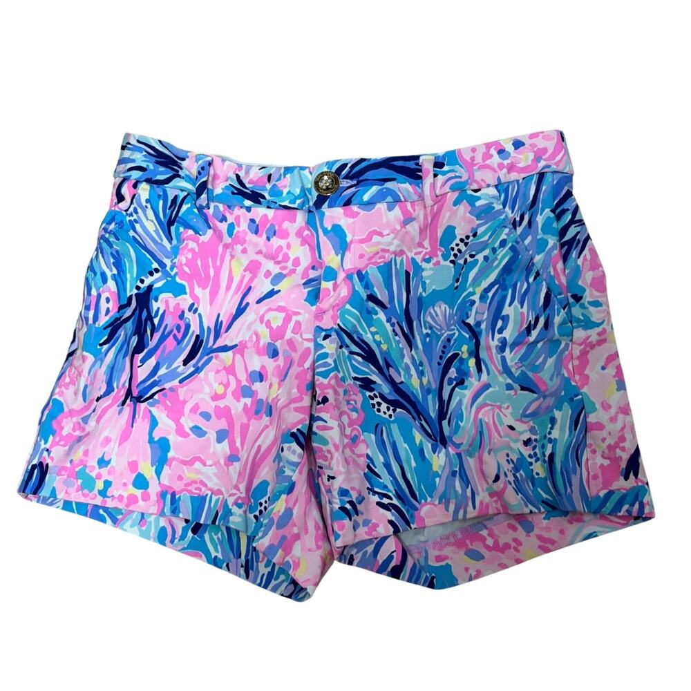 Lilly Pulitzer Callahan Shorts Minty Fresh Fansea coral reef 5 inseam sz 2 summr